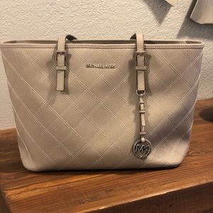 Grey Quilt Pattern Michael Kors Tote